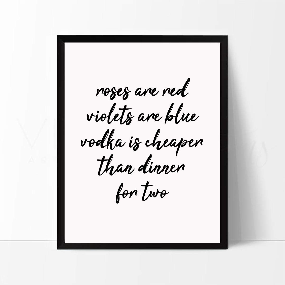 Roses are red, violets are blue, typo, quotes, wall frame, frames