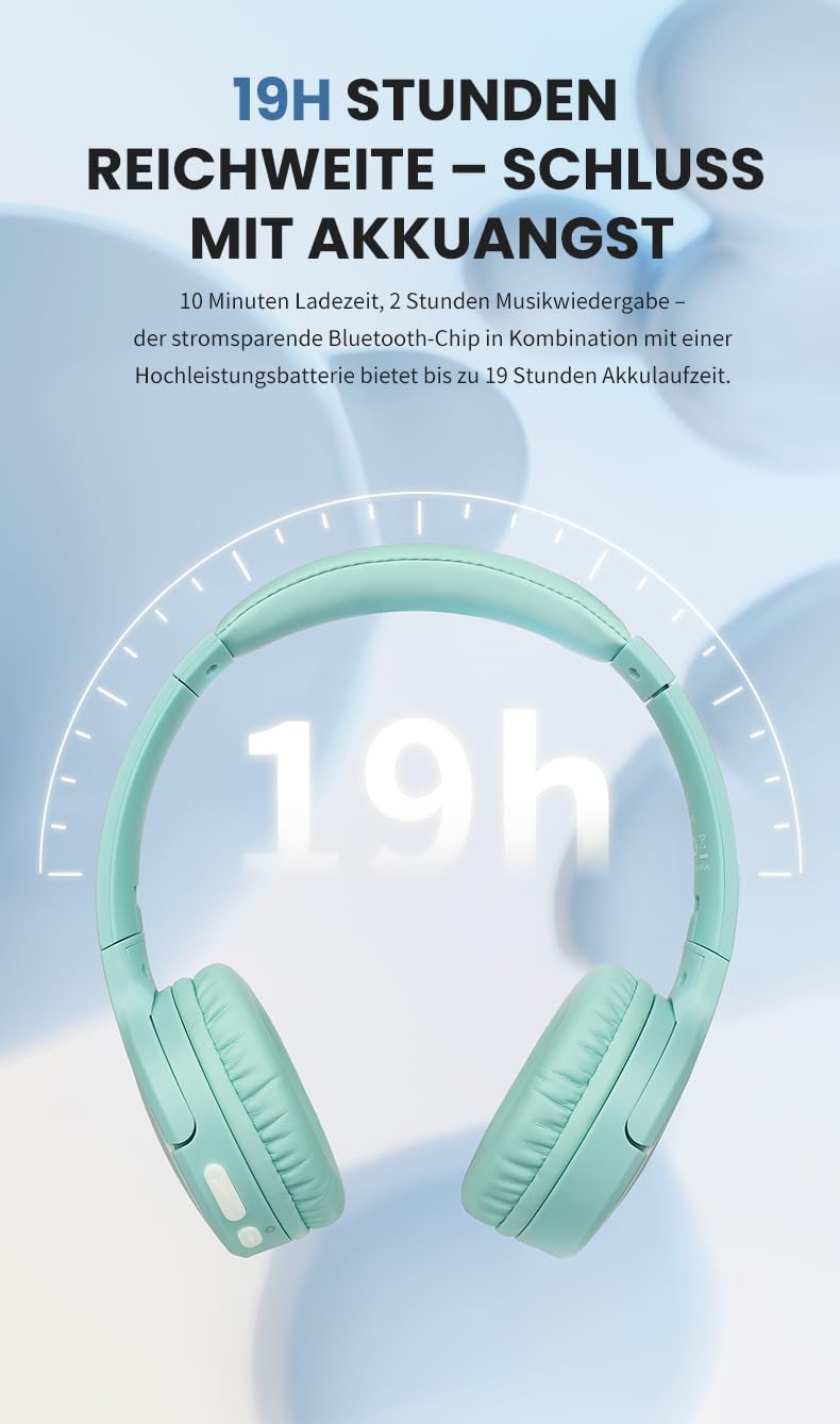 KO-Star Over Ear Kopfhörer Kabellos Bluetooth BT-1700 – 40 mm Treiber, AUX Kabel, Mikrofon, faltbar, Bluetooth 5.2, bis 20 Std. Akku, USB-C