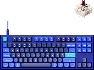 Keychron Q3 QMK/VIA Wired Custom Mechanical Keyboard, Full Aluminum Tenkeyless Layout, Programmable Macro with Hot-swappable Gateron G Pro Brown Switch, Compatible with Mac Windows Linux (Blue)