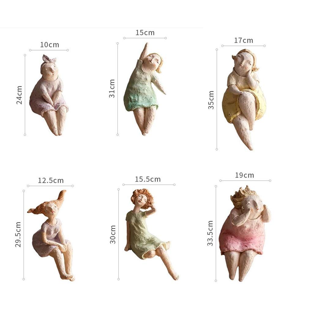 Figurki Wystrój Statua Młoda Dziewczyna Nowoczesne Tabletop Wystrój Rzeźby Ręcznie malowane Rysunek Sztuka Ręcznie Dla Dekoracji Desktop (Color : 3)