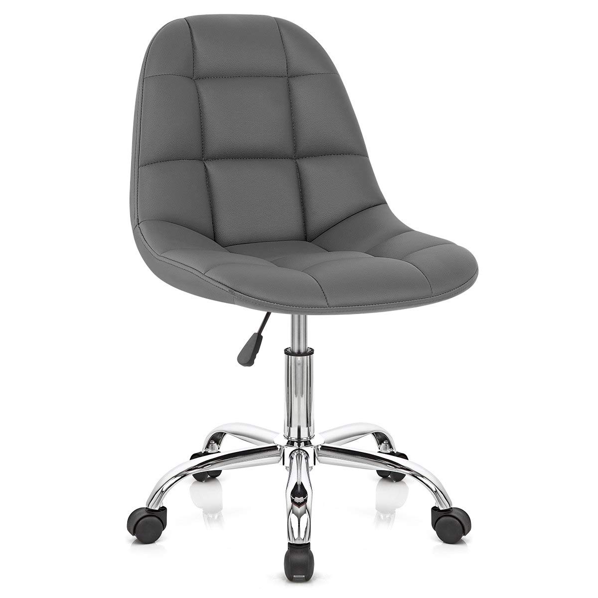 Finch Fox Height-Adjustable Faux-Leather Office Chair for Salon, Spa, Bar, Medical, Kitchen, Doctor Stool Chair (Grey)-image-16