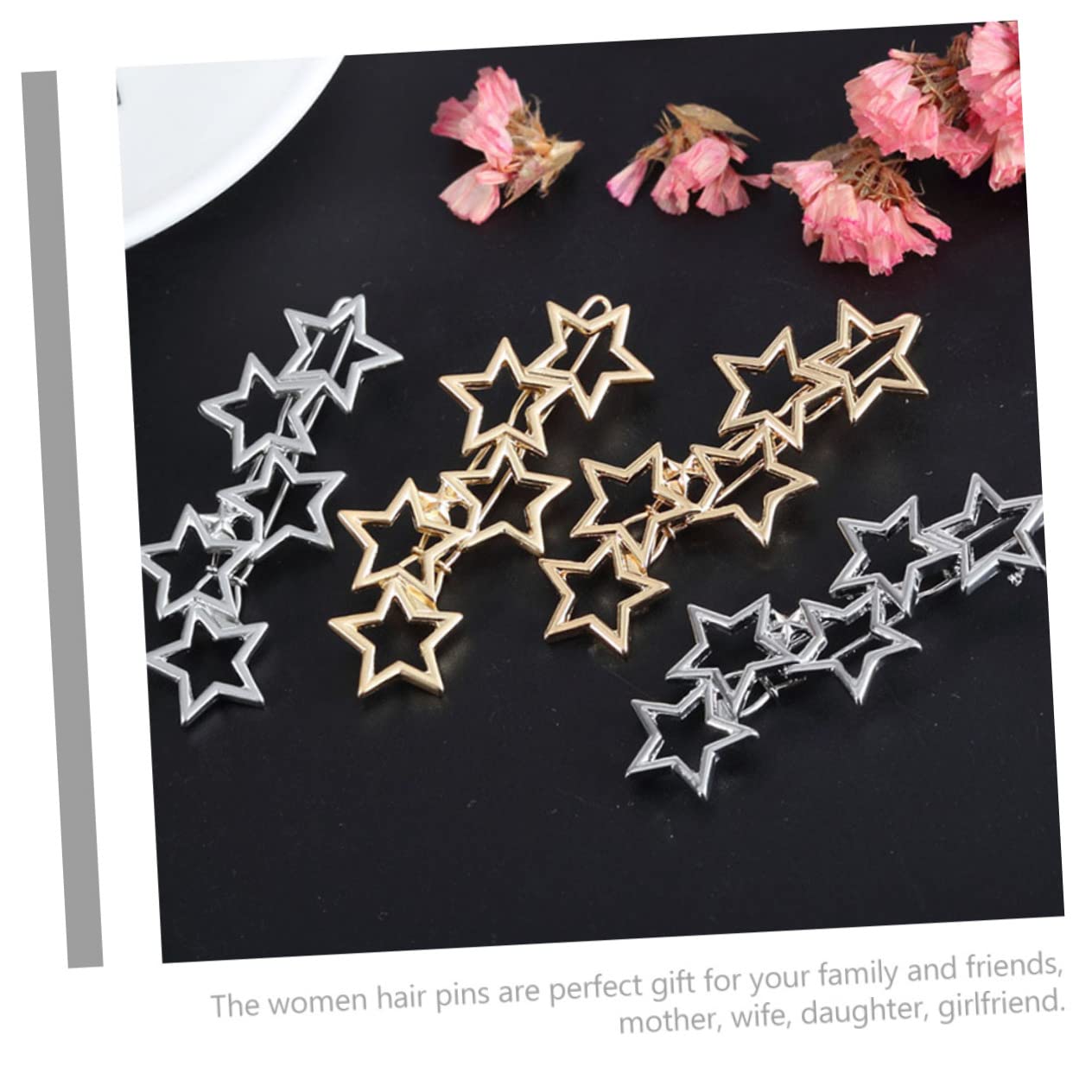 FRCOLOR 30 piezas estrella horquilla para el cuello pequeñas pinzas de pelo estrella accesorios para el cabello para mujer accesorios para el cabello para la boda europea y americana Miss Clip de