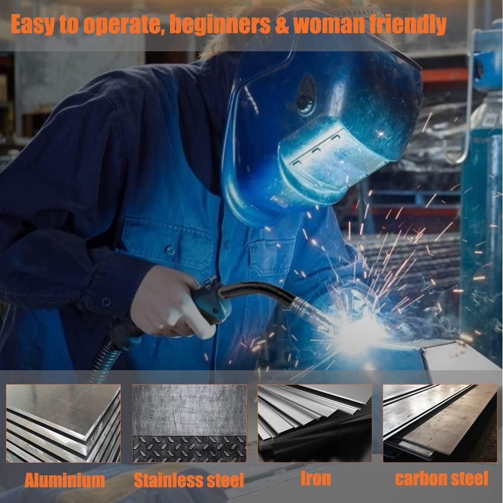 Buy HITBOX MIG250II Aluminum MIG Welder, 200 Amp 110V/220V IGBT Gas MIG Gasless Flux Core