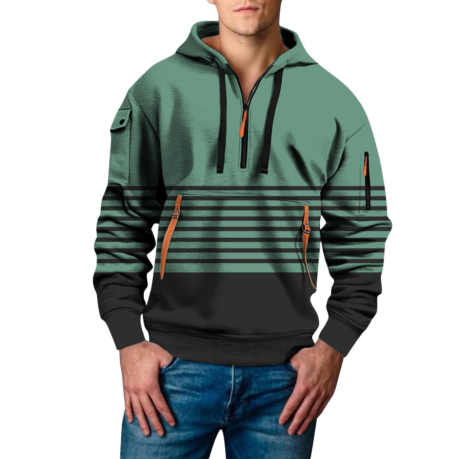 Sudadera anti UV hombre con capucha de manga larga verde talla XL 3D 5