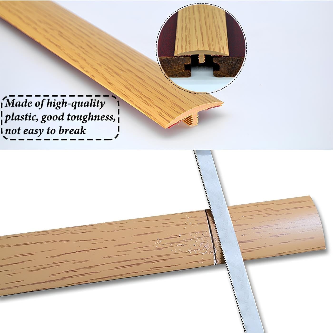 Samoprzylepna listwa przejściowa do podłogi, listwa T do progu drzwi, antypoślizgowa listwa podłogowa, listwa maskująca do podłogi(Sapele,W60mm/2.4in)