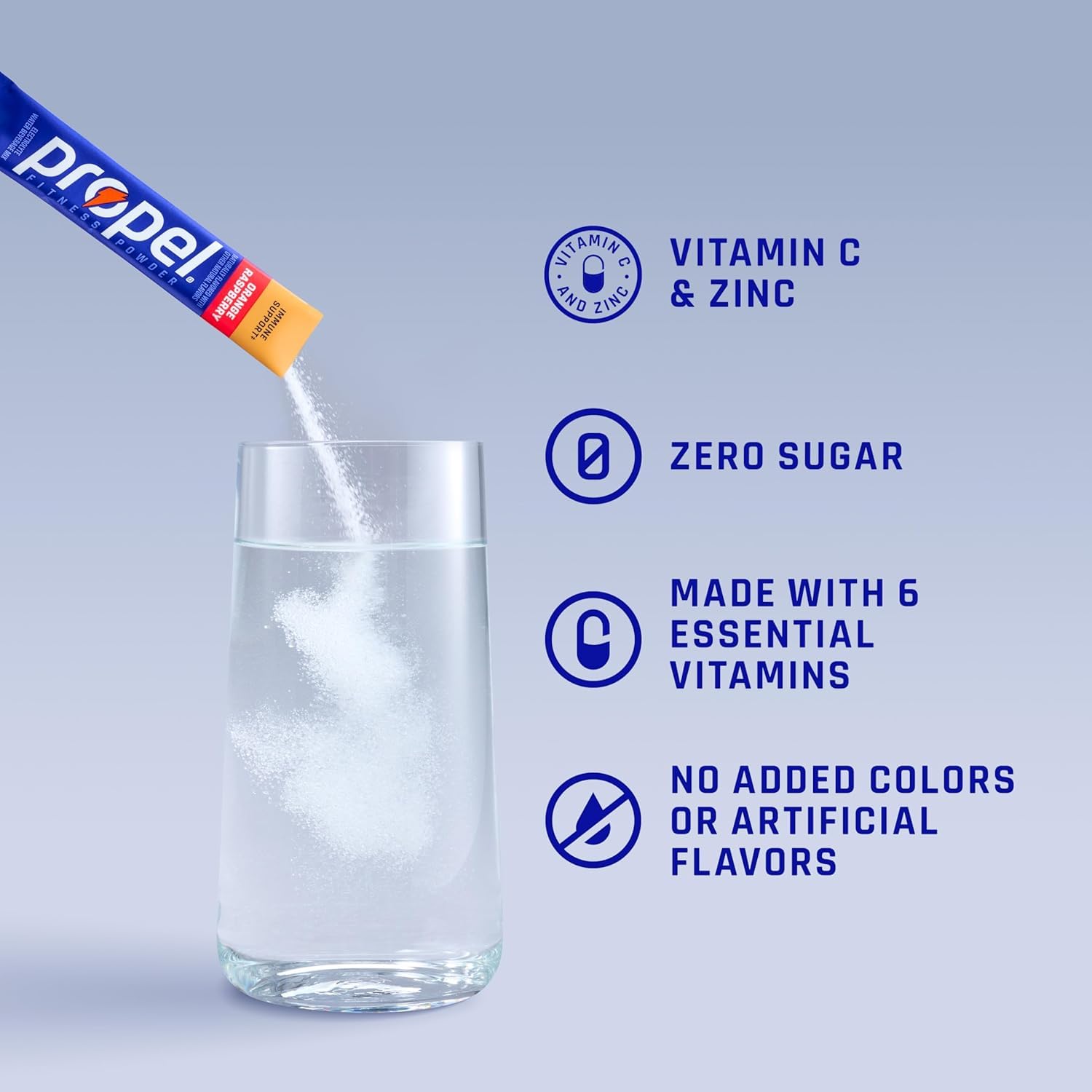 Propel Orange Raspberry Electrolyte Powder Packets, Zero Sugar, 48 Count image 3