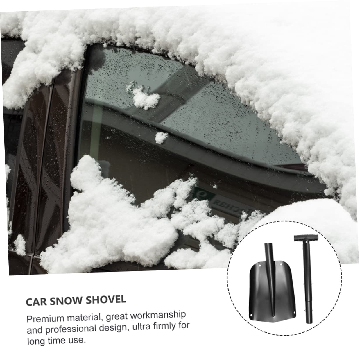 ibasenice Pelle à Neige Pliante Grattoir à Neige Aluminium pour Urgence Outil de Voyage Compact avec Élimination Rapide et Glace