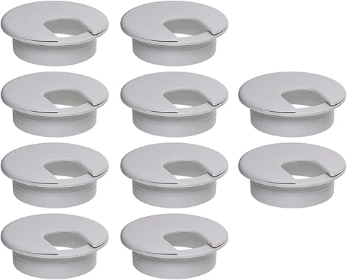 Mini Skater Ojales de escritorio de plástico de 2 pulgadas, 10 unidades, para cables de alambre, gestión flexible, ligero, ajustable, organizador de