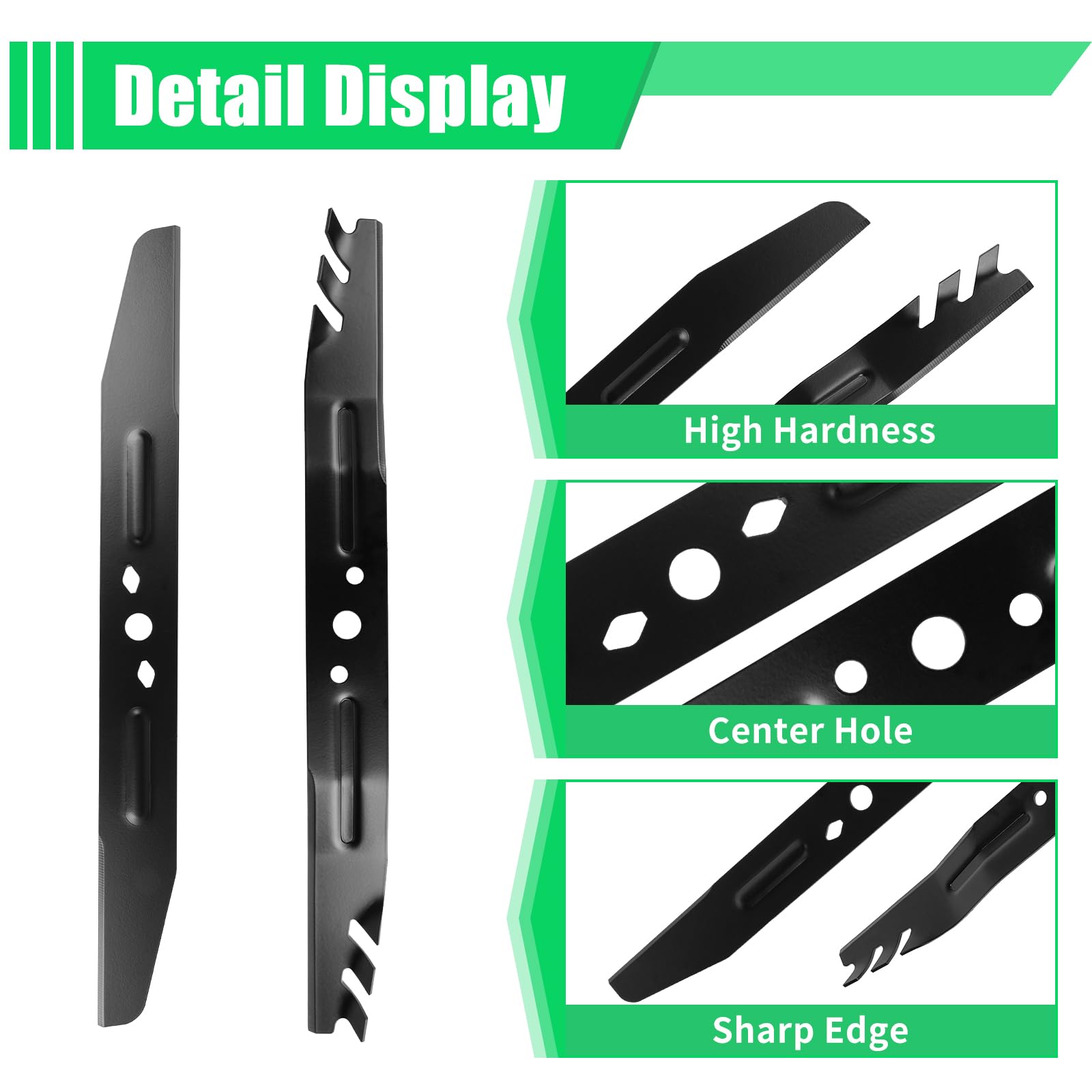 AB2101D - Set di lame per pacciamatura da 53 cm, compatibile con tosaerba elettrici E GO Pow er+ 56 V, LM2133, LM2130, LM2135SP, LM2130SP, LM2156SP, lame dentate