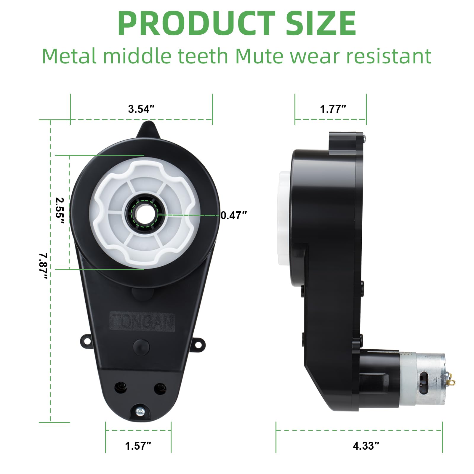 2 PZ 12V Motore Elettrico Cambio 40000RPM Ad Alta Velocità Cambio Motore per Ruote Alimentate Bambini Ride on Giocattoli RS550 Aggiornamento Gearbox Alimentato per Bambini Veicolo Elettrico Sostituire