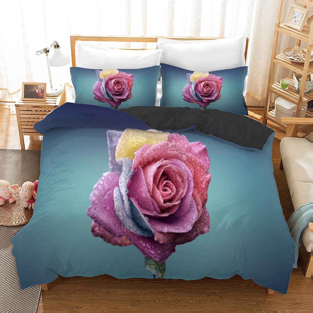 Housse de couette 160x200 fleur rouge pour décorer la chambre des ados et enfants