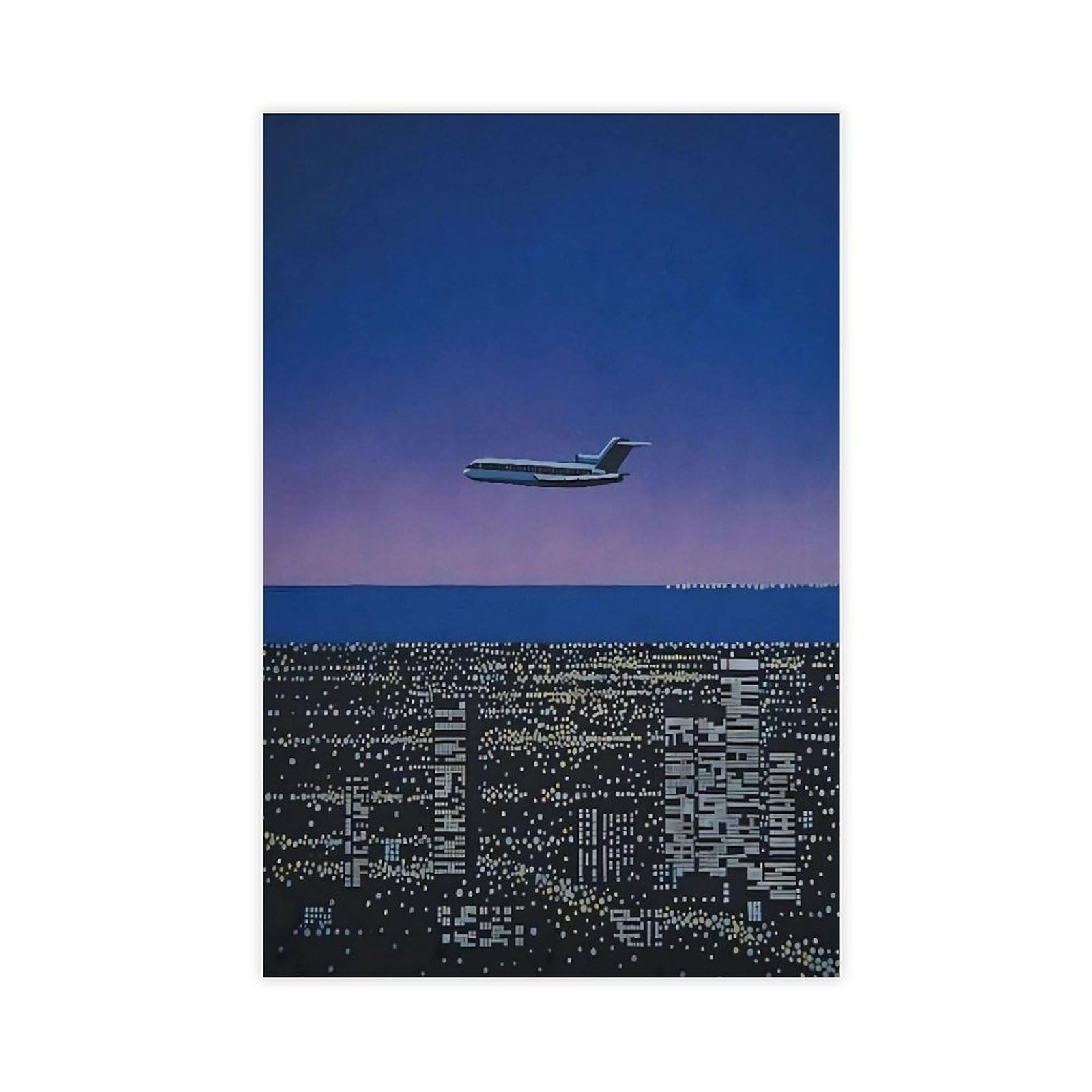 SFQQE Hiroshi Nagai, Leinwandposter Mit Sonnenuntergang in Der Innenstadt Canvas Poster Bedroom Decor Landscape Office Room Decor Gift 16x24inch(40x60cm)