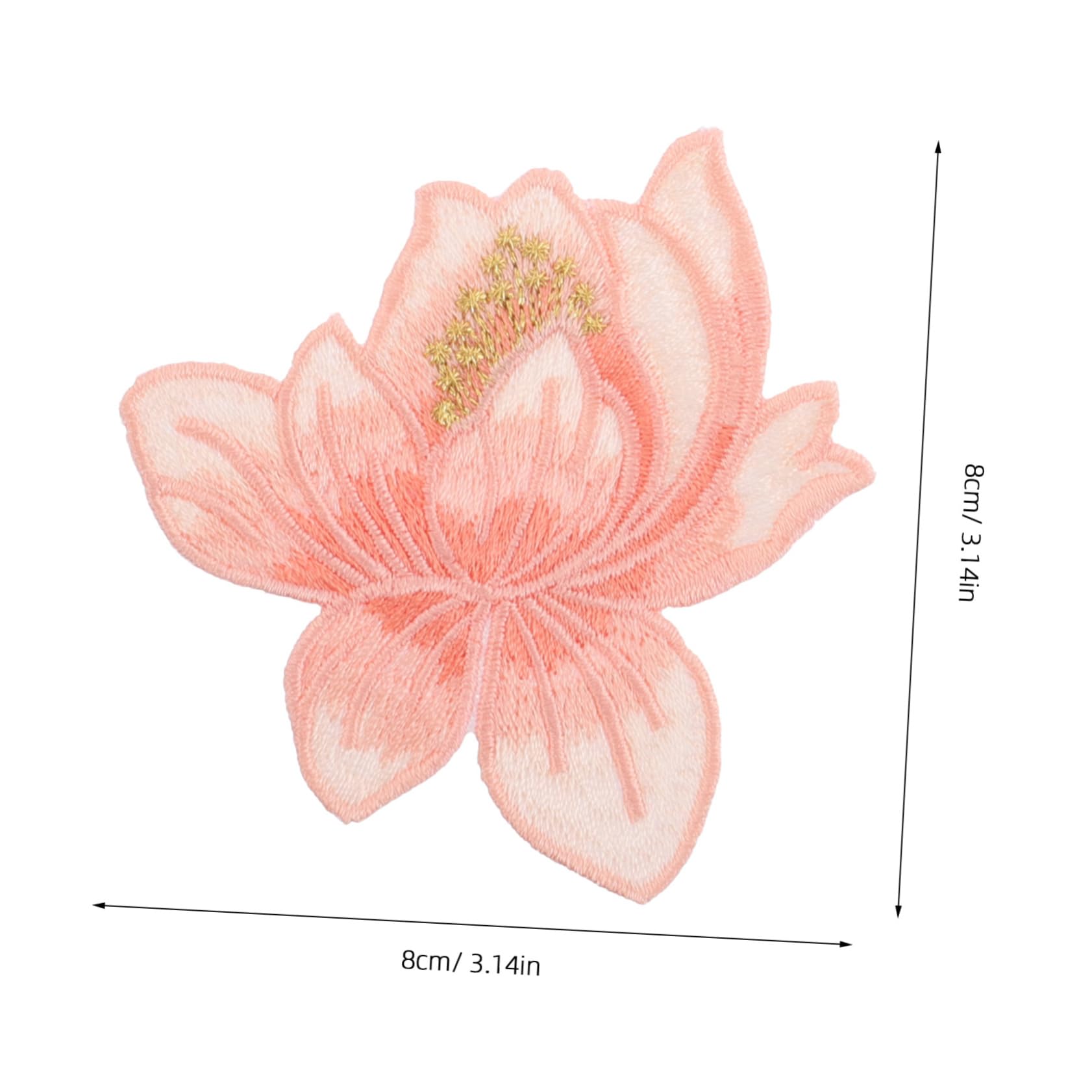 Kleiderapplikationen, Gestickte Blumen-Stoff-Patches, 4 Stück, Stickerei-Patch, Lotus-Eisen
