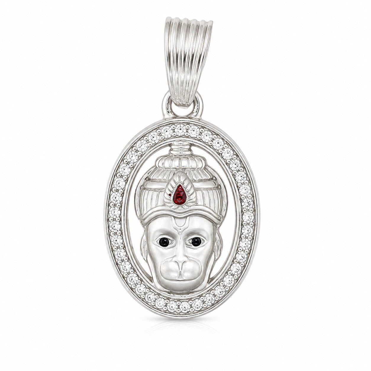 sahiba gems 925 Silver Lord Bajrang Bali Face Shree Hanuman Ji Locket For Men/Boys & Kids ~ Come with Black Cotton Thread ~ Safe for Babies-picture-24