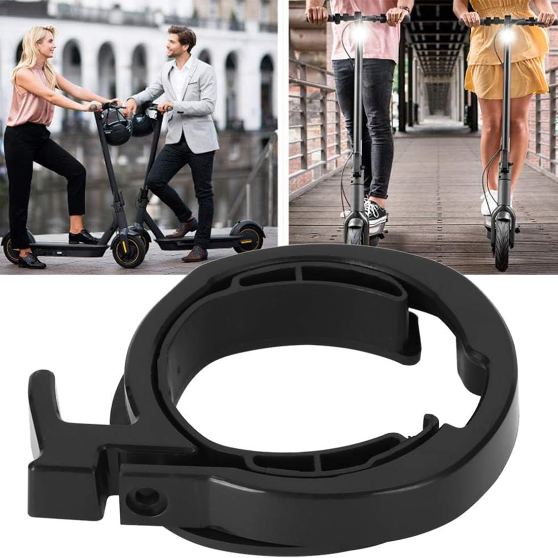 Ever Anello Di Blocco Con Fibbia Per Scooter Elettrico Xiaomi M365 - Ricambio Antiscivolo In Plastica Resistente, Anello Di Protezione Chiuso Nero