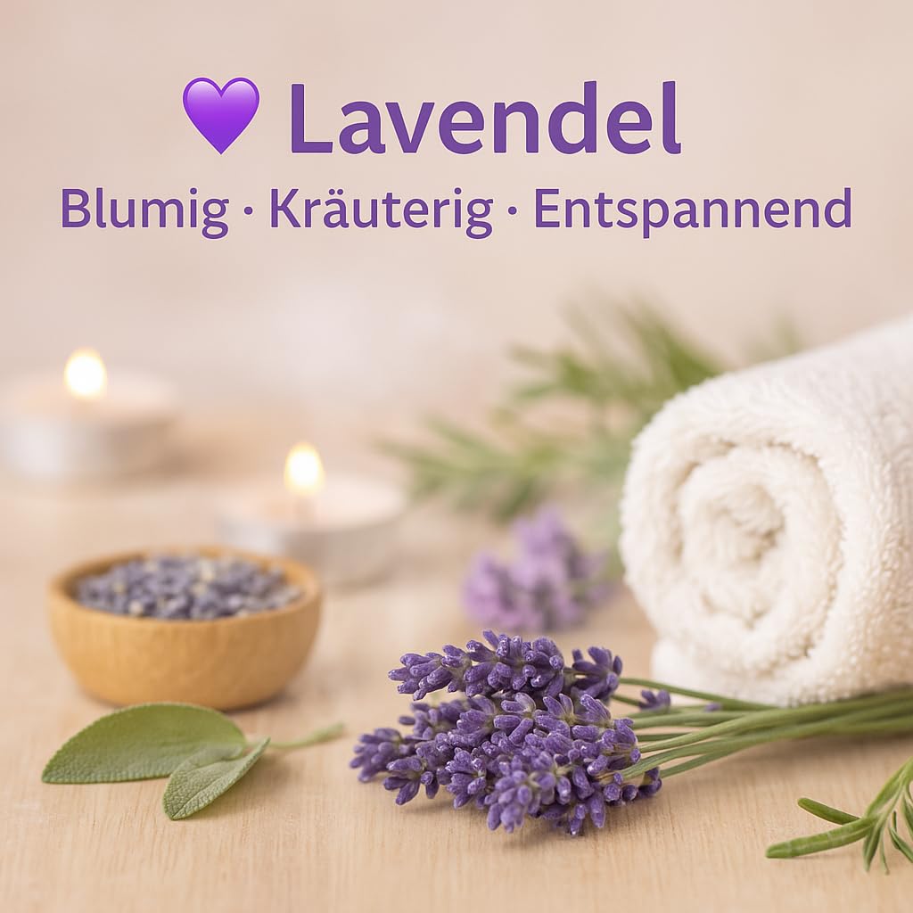 Dufte Momente Dampfbad Duftkonzentrat Lavendel 3 Liter – entspannender Kräuterduft mit natürlichem Lavendelöl – für Dampfbäder, Verdampferanlagen & Dampfduschen – vegan, Made in Germany