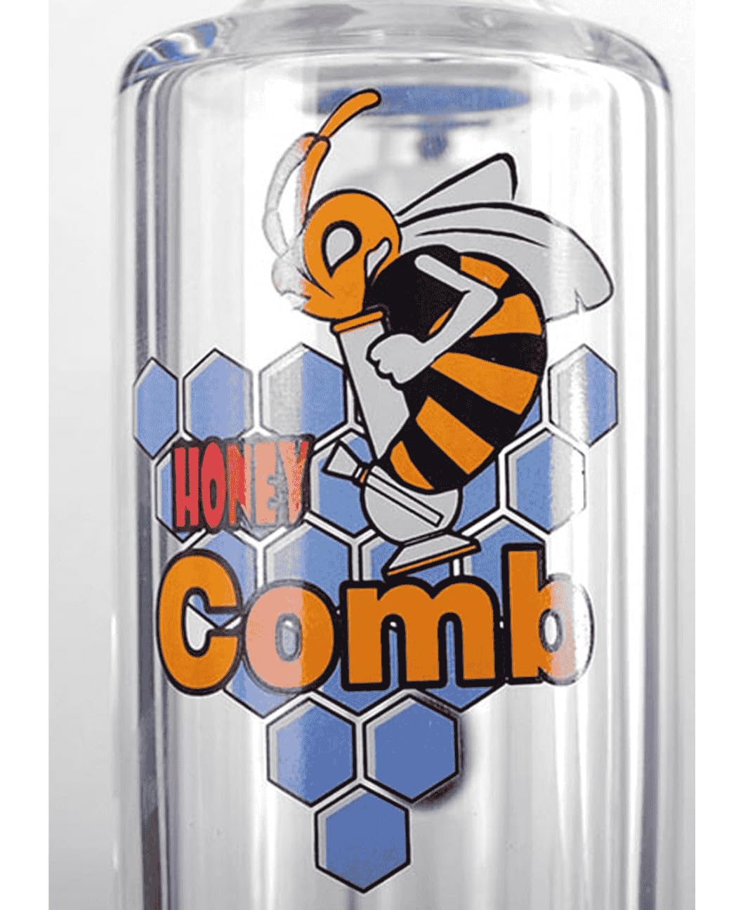 Black Leaf Glasbong Double HoneyComb klar/blau - Normschliff: NS 19 (18,8?mm) - Ice-Fach für zusätzliche Kühlung