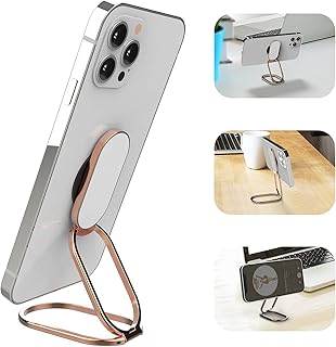 APEKX - Supporto per telefono cellulare pieghevole con supporto per cellulare, impugnatura regolabile, in metallo magnetico, compatibile con telefono Android e iPhone, colore: Oro rosa