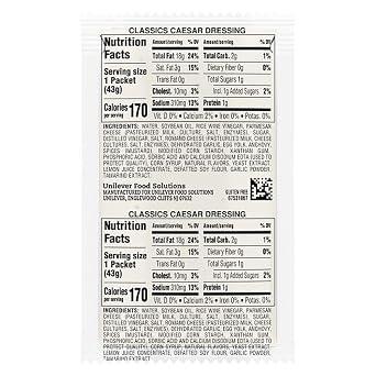 Hellmann's Classics Caesar Salad Dressing Packets, 1.5 Oz, 102 Pack