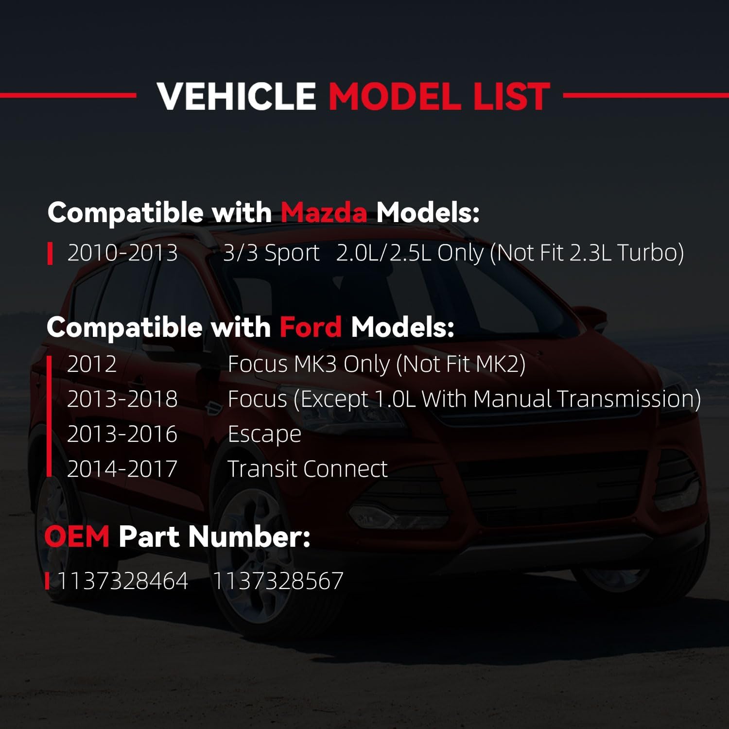 1137328567 Cooling Fan Control Module Unit Compatible with 13-18 Ford Focus 13-16 Ford Escape 14-17 Ford Transit Connect 10-13 Mazda 3 New 1pcs Engine Radiator