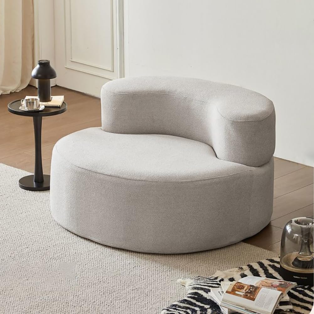 Divano Modulare Moderno Curvo per Soggiorno, Divano Compresso Sottovuoto, Imbottitura in Spugna Ad Alta Densità, Divano Modulare, Non Facilmente Deformabile.,White 100cm