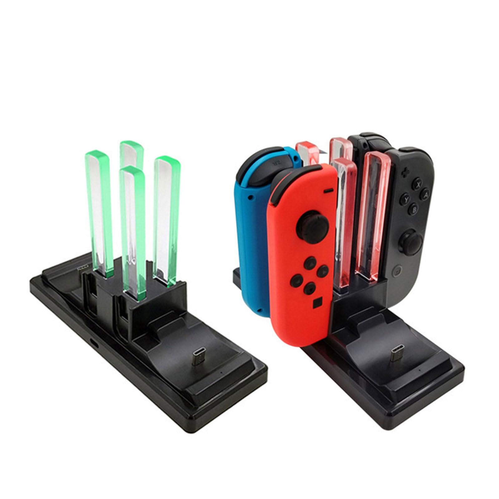 Estación de carga de controlador 6 en 1 para mando de juegos, soporte de carga con soportes de carga ligeros