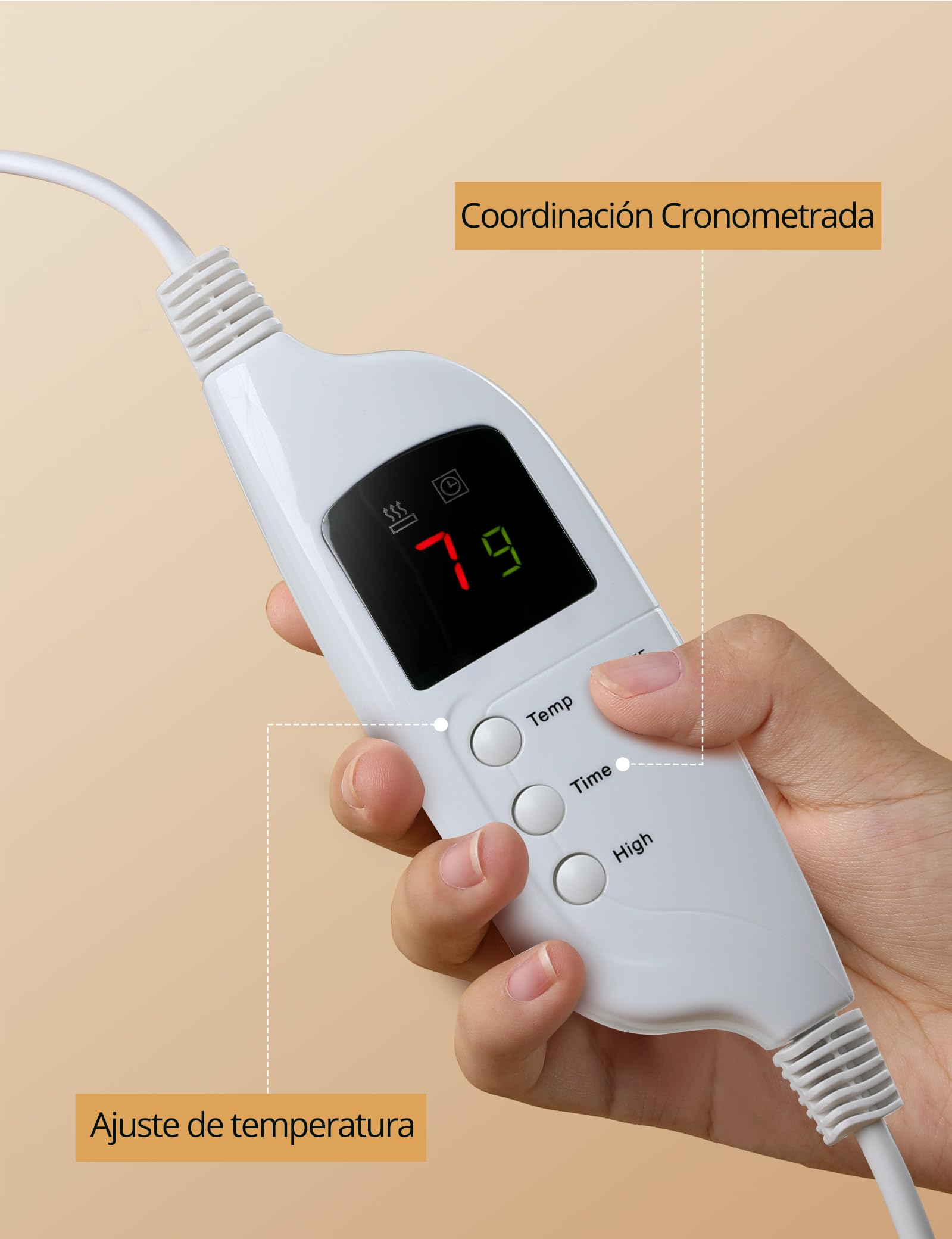 Evajoy Heizdecke mit Abschaltautomatik,180x130cm Wärmedecke Elektrisch mit 7 Heizstufen und 9 Stunden Timer, Überhitzungsschutz Flanell Schnelle Erwärmung, Waschbar für Haus & Büro