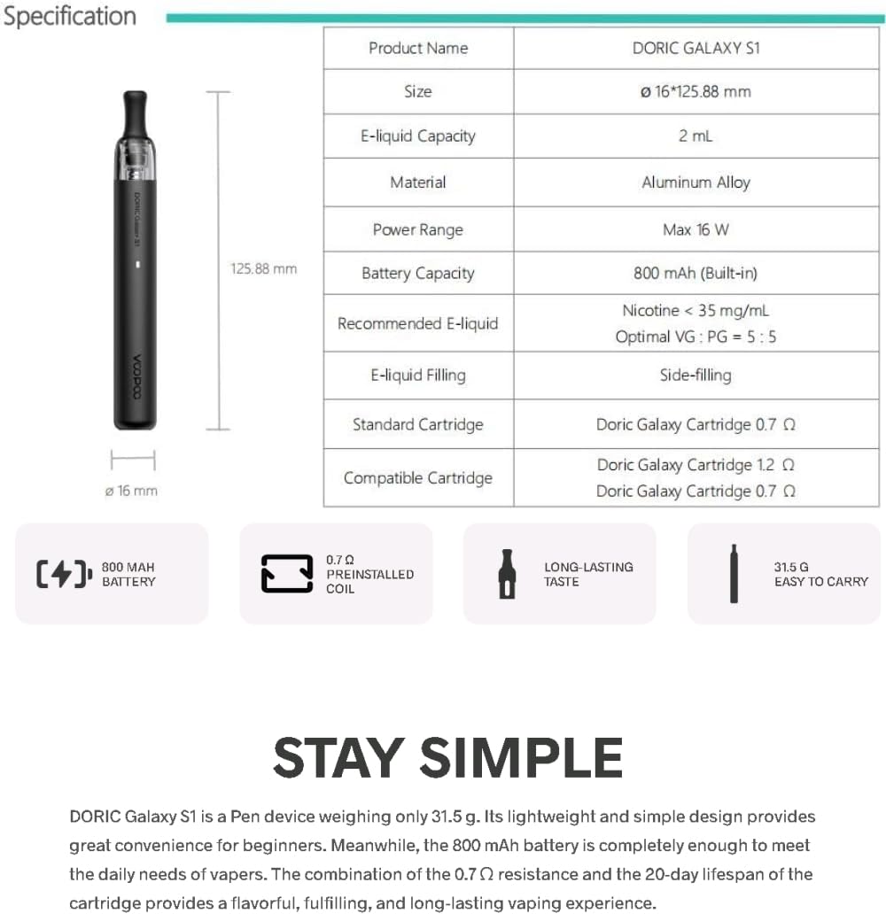come rimediare se la crema del tiramisù e troppo liquida Voopoo Doric Galaxy S1 Pod Kit VooPoo Doric Galaxy S1 Vape Kit main image 0