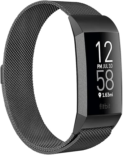 Miniatura 1 de ZWGKKYGYH - Bandas de metal compatibles con Fitbit Charge 4 y Fitbit Charge 3 bandas para mujeres hombres, correa de repuesto magnética de malla de