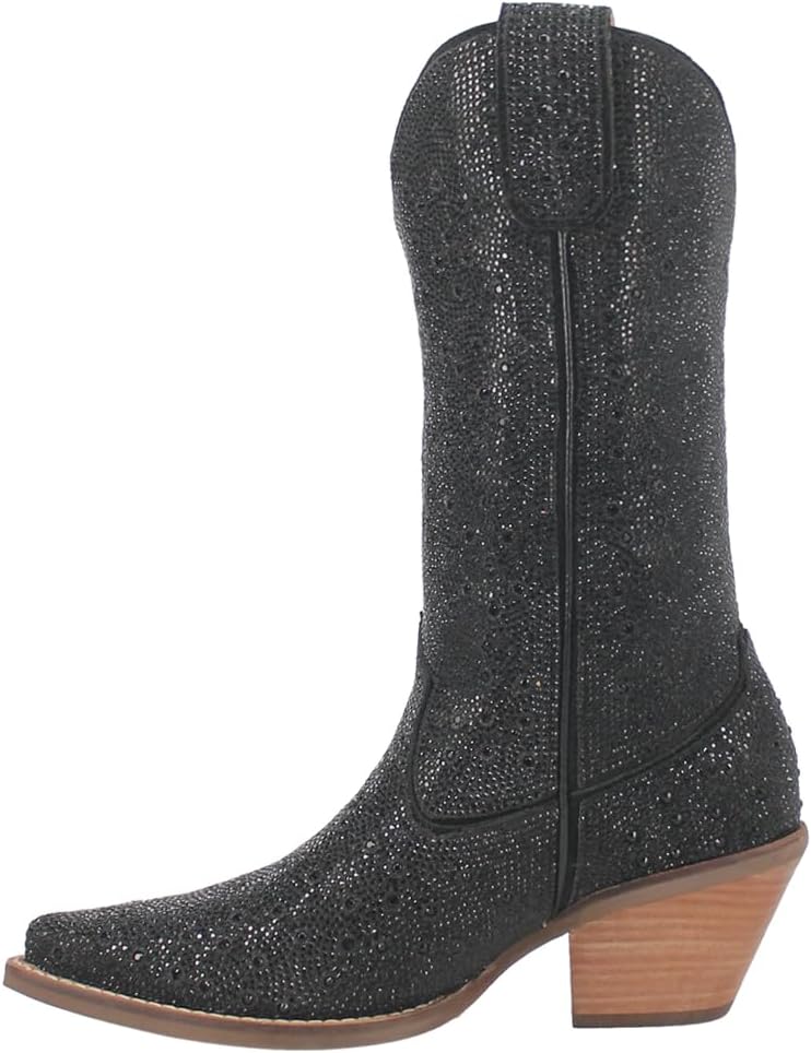 Dingo Womens Silver Dollar Rhinestone Round Toe Pull On Casual Boots Mid... - Picture 13 of 20