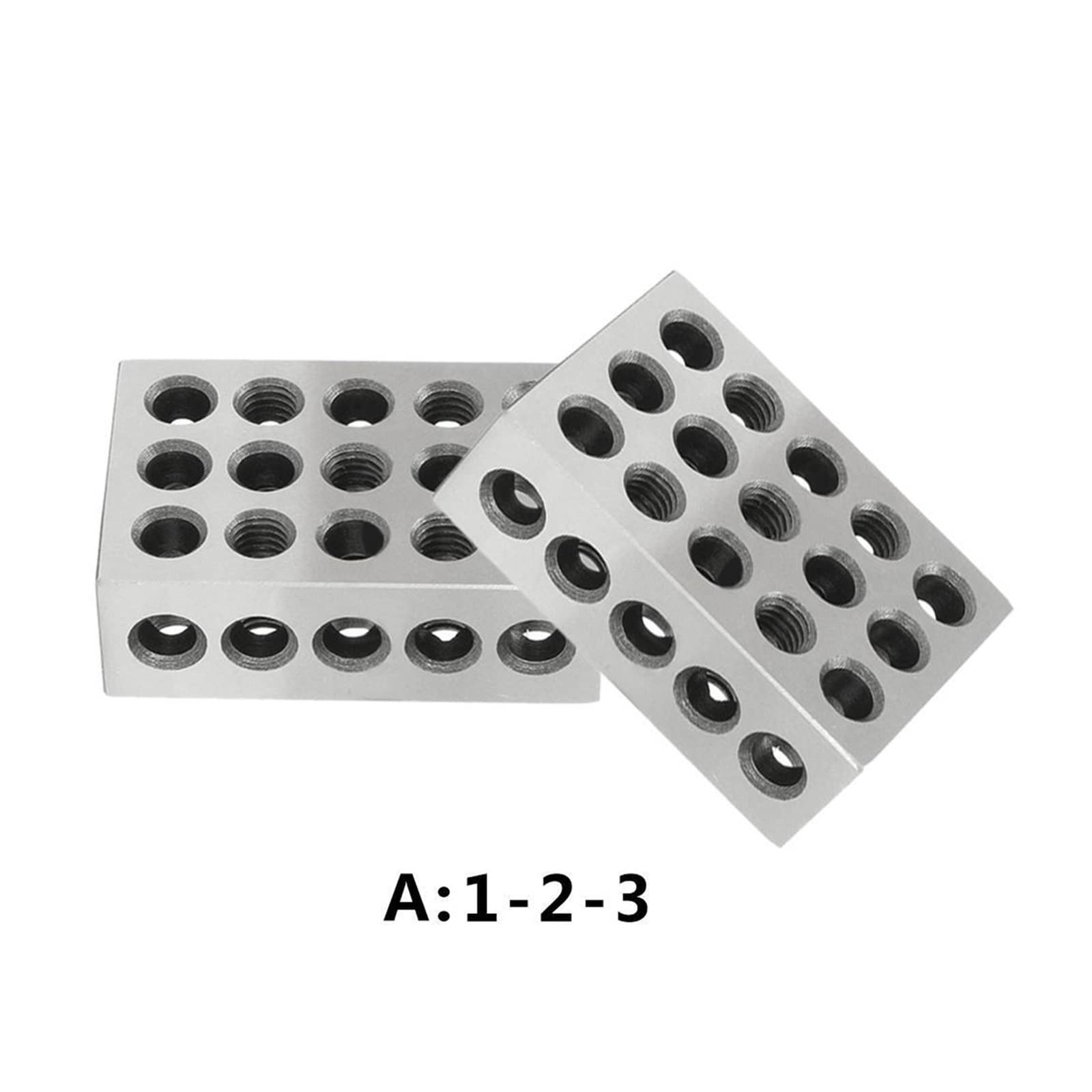 Blok Wzorcowy, 2 sztuk 25x50x75mm miernik bloku 23 otwory stal hartowana 1-2-3 "precyzyjnie dopasowane narzędzie do obróbki drewna dla układu i wzmacniacza(A Imperial 123)