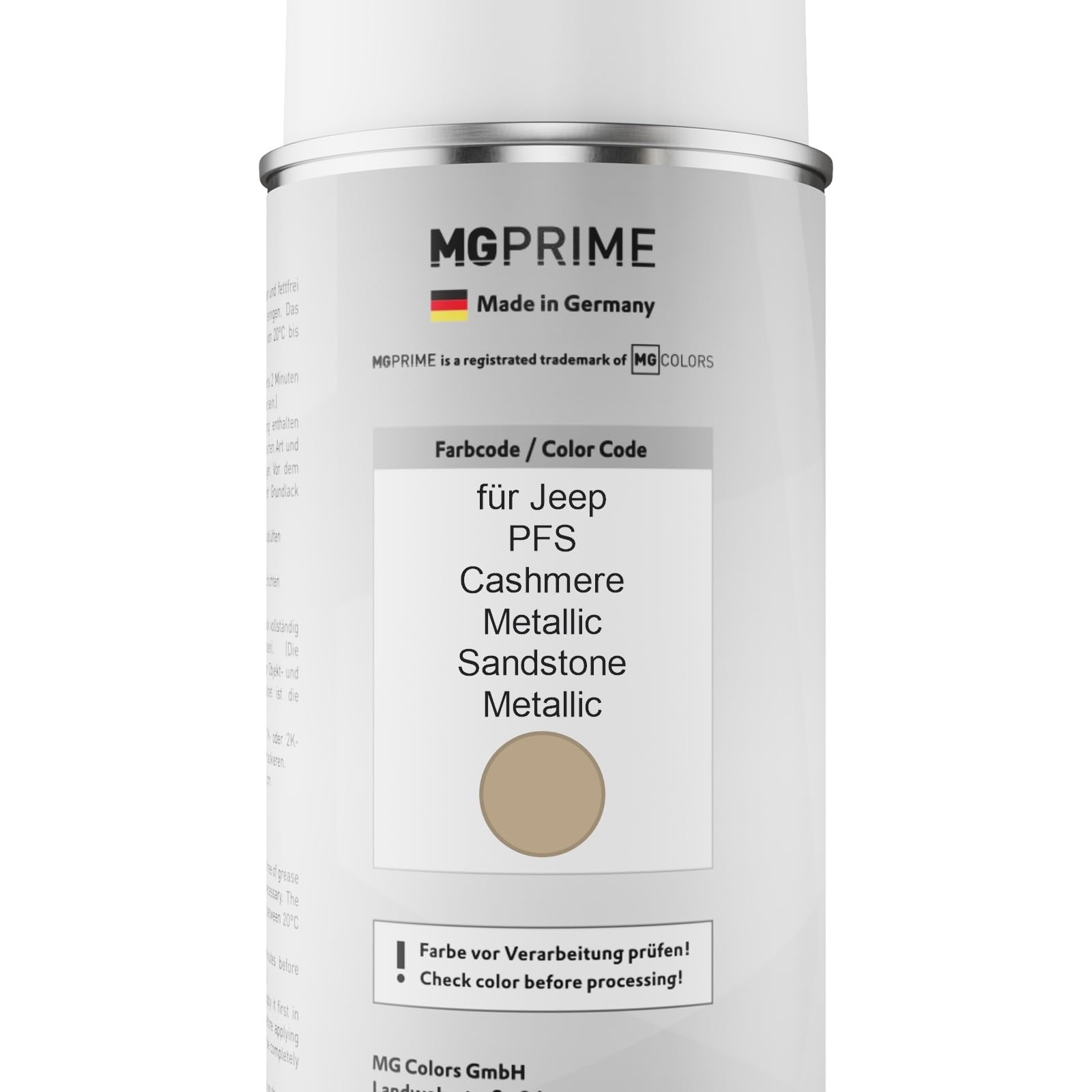MG PRIME Autolack Spraydose für Jeep PFS Cashmere Metallic + 2K-Klarlack