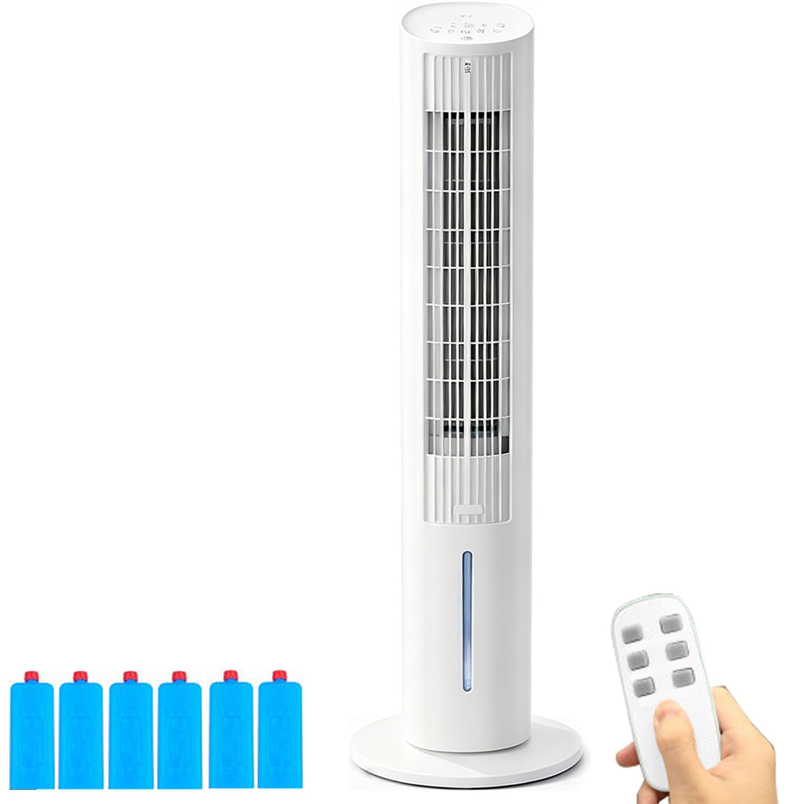 Evaporative Tower Air Cooler, 0.8Gal Water Tank, 12H Timer, Remote Control