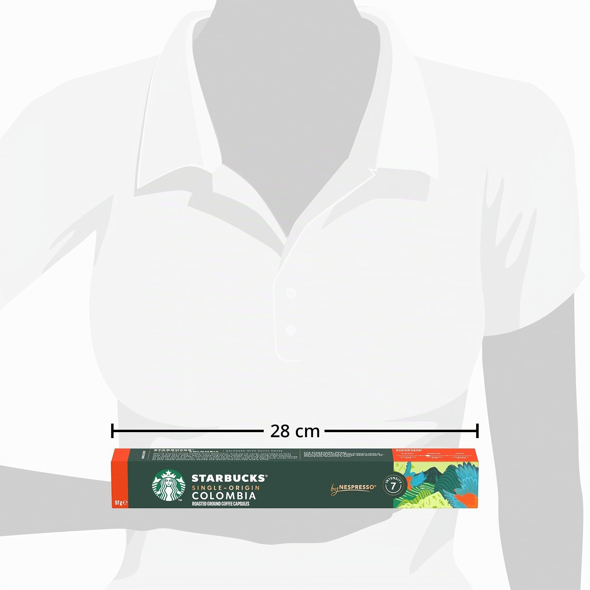 STARBUCKS Single-Origin Colombia by Nespresso, Medium Roast, Coffee Cápsulas 8 x 10 (80 Cápsulas)