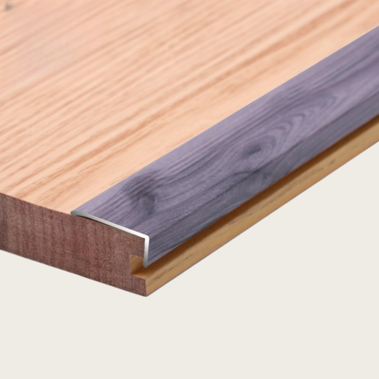 Profilé carrelage effet bois 90 cm gris baguette angle L douche