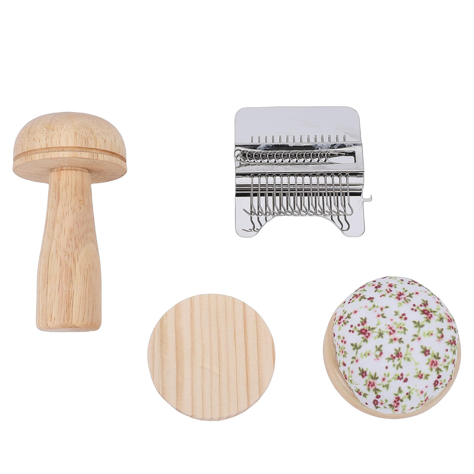 Wakects Mini Kit de Herramientas para Zurcir, Herramienta de Reparación de Tejido de Madera de Haya con 50 Hilos y 12 Agujas, Fácil Reparación de Telas para Calcetines, Suéteres, Ropa, Artesanos