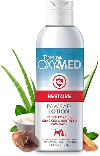 TropiClean Oxymed Paw Pad Loción para gatos y perros para piel seca Chupete para toda la piel para perros y gatos 4 onzas