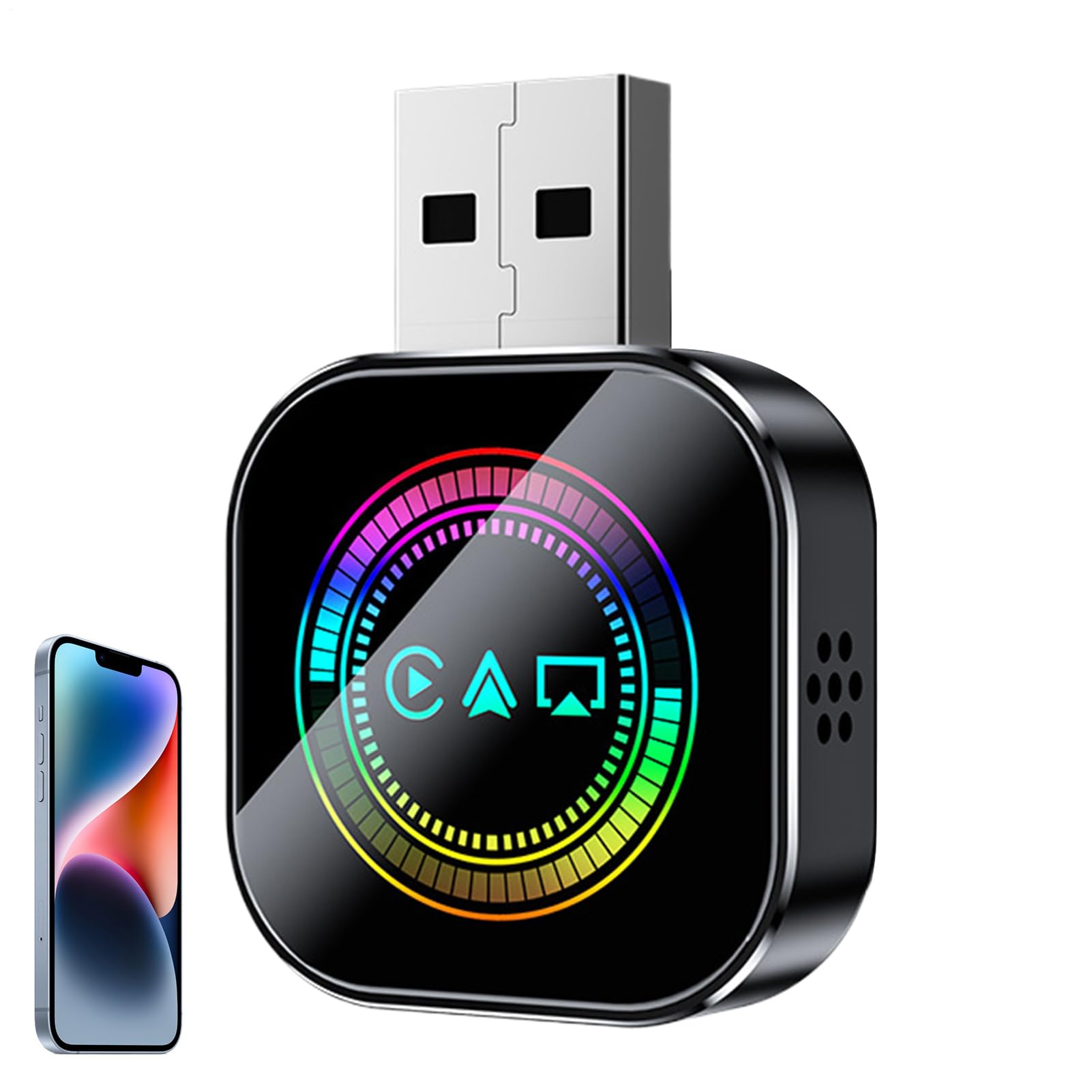 Adaptador Inalámbrico Para Coche Conversor de Conexión Automática Rápida | Adaptador para Pantalla de Coche Para Viajes Diarios Largos Conducción Ciudad Streaming Música Llamadas