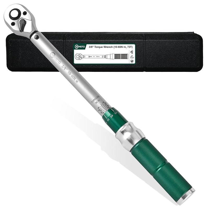 Chave de Torque Tipo Clique HOYETO 3/8" com Faixa de 10 a 60 N·m e Estojo