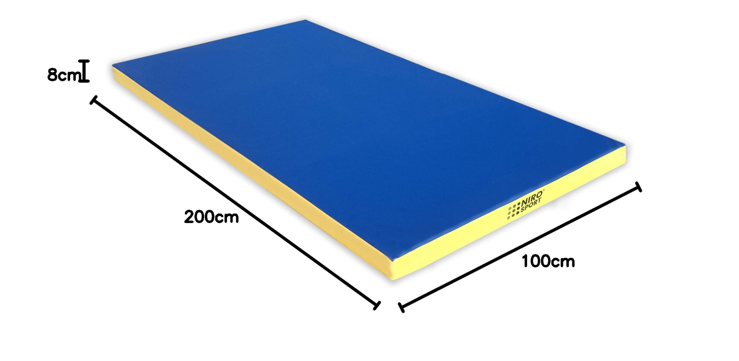 Opblaasbare Gymmat - 500 x 100 x 20 cm - 250 kg - blauw / wit | www