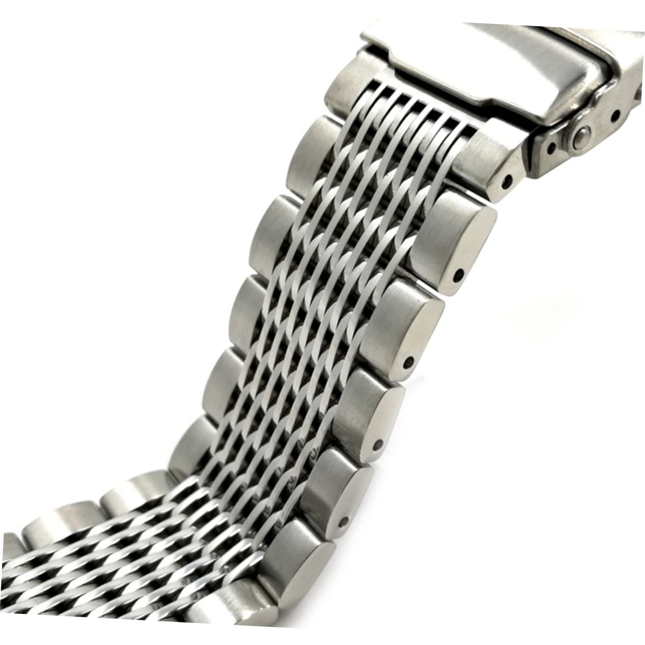 KOMBIUDA Bracelet de Montre de 20mm en Acier Inoxydable, Argenté