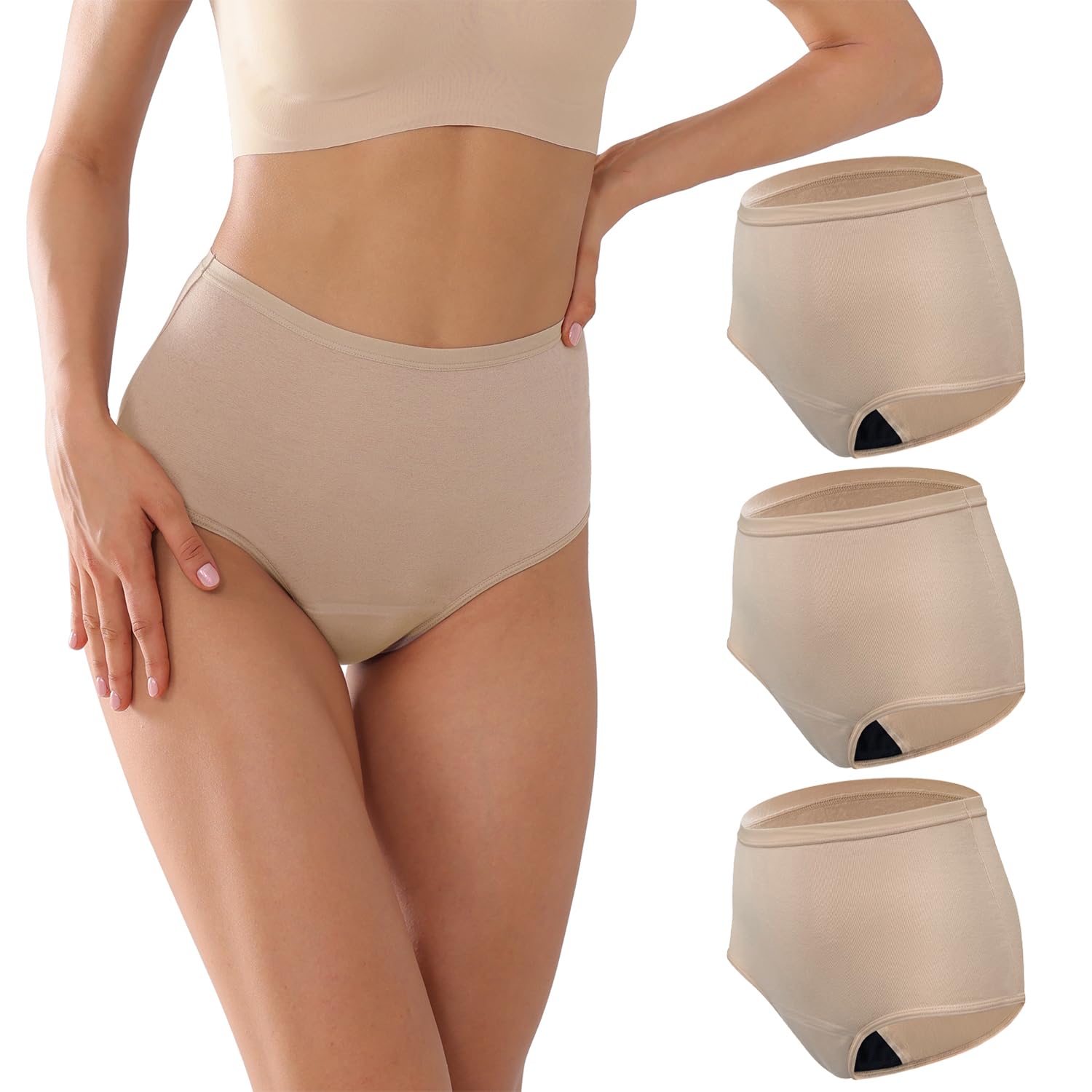 KARSWATT Washable Women High Rise Urinary Incontinence Underwear Leakproof Postpartum Panty Bladder Leak Protection 3 Pack