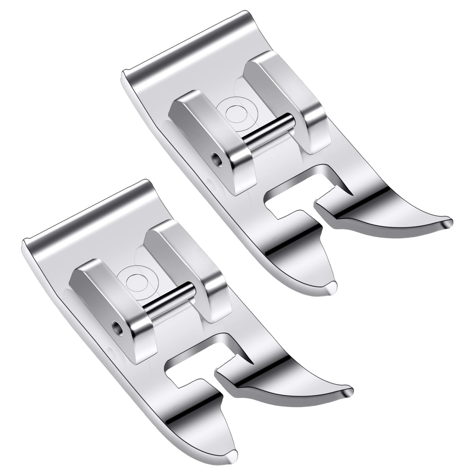 2 Pieces Universal Zigzag Snap Presser Foot General Purpose Stainless Steel Metal Straight Stitch Sewing Machine Foot Fits for Most Domestic Household Low Shank Sewing Machines