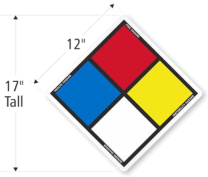 SmartSign NFPA Adhesive Label Kit (Placard, Digits & Symbols) | 17 Tall (Tip-to-Tip) Diamond Laminated Vinyl, Made in USA