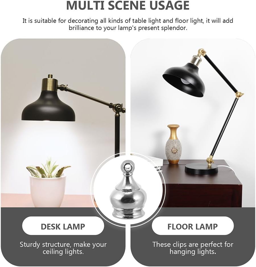 Hemobllo Lamp Finials Electroplated Lampshade Holder Set 8 Pieces 0.86 Inch Light Knob Accessories for Table Lamps Chandeliers Diy Lighting Fixtures