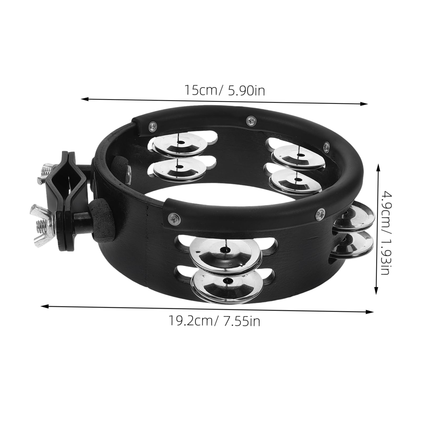 OFFSCH Tambourine Hand Bell for Drum Set Double Row Hihat for Beginners Musical Instrument