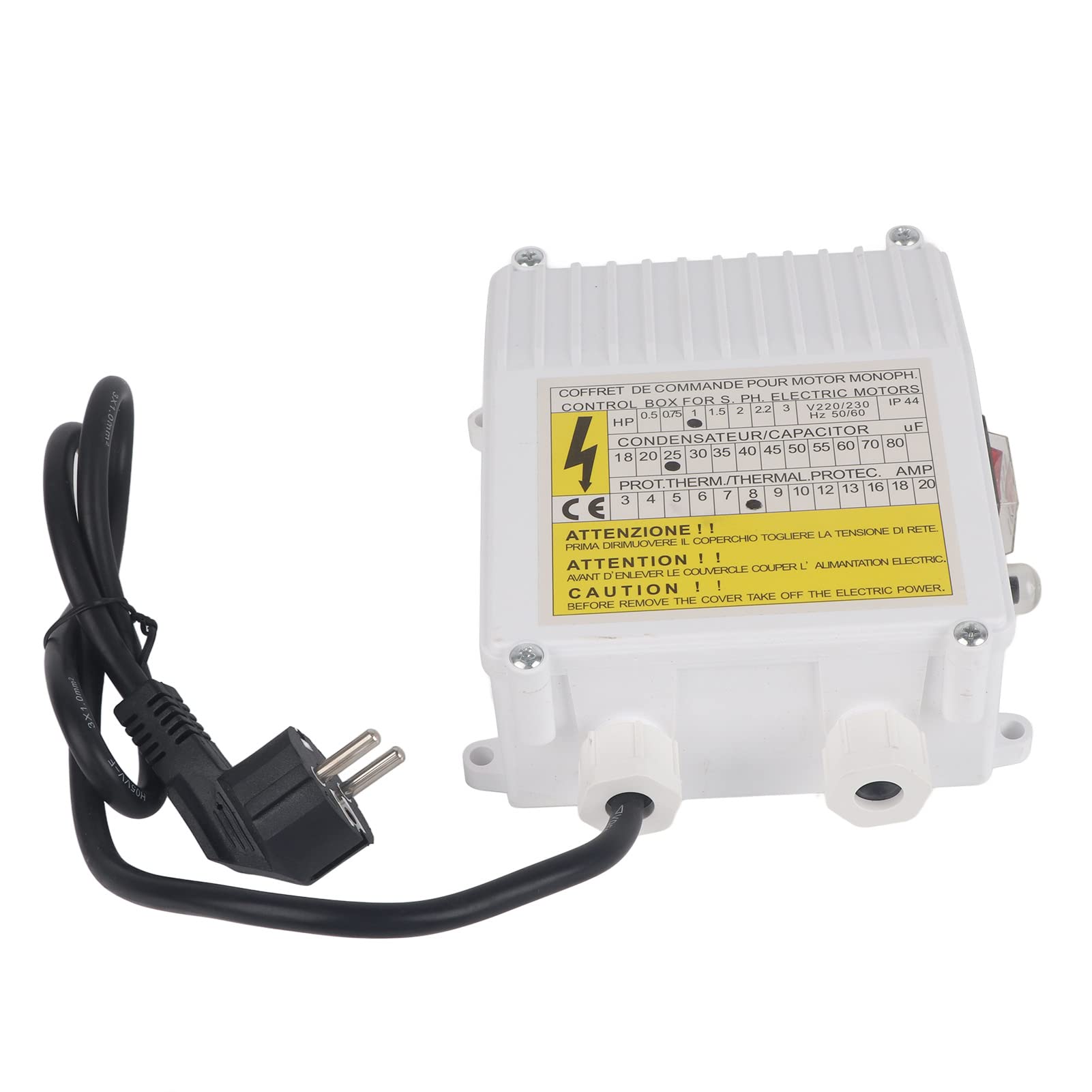 KIMISS Controlador de bomba con protección térmica, para pozos profundos y bomba sumergible, caja de control para uso doméstico, interruptor automático integrado