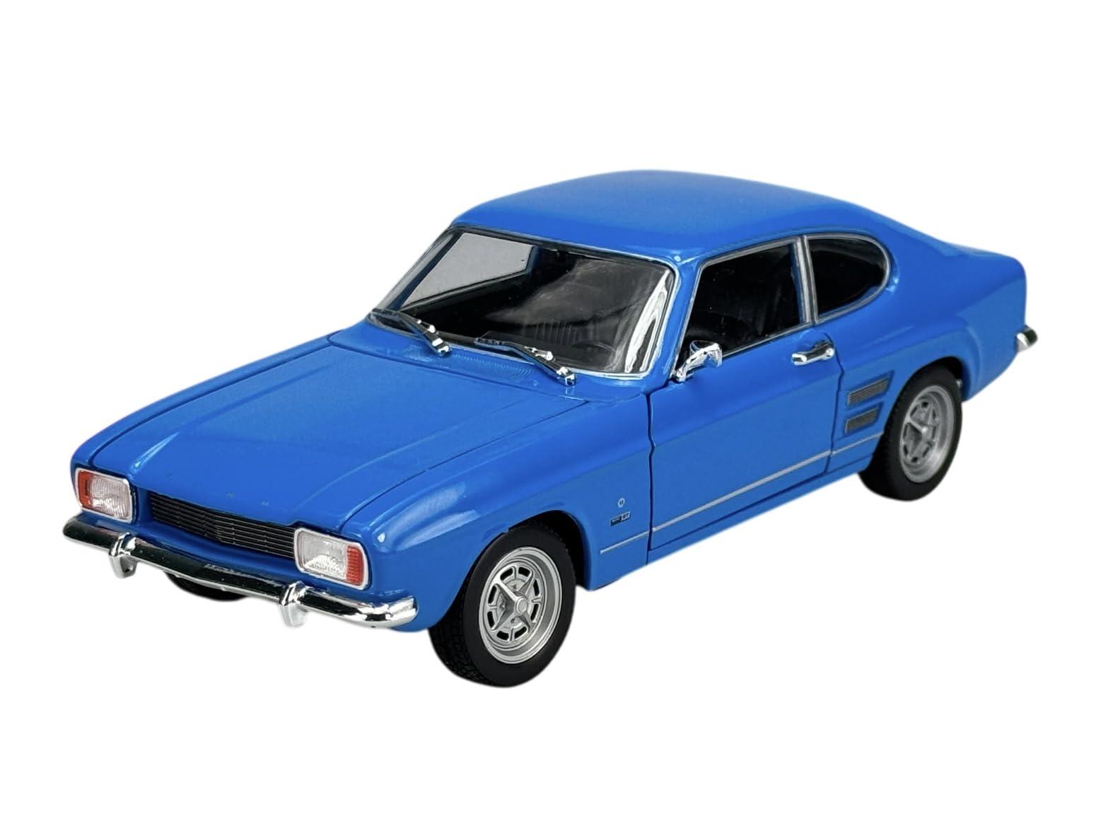 Welly Model Car Compatible with Ford Capri I Coupe Blue 1st Generation 1968-1973 1/24 1:24 Metal Model Car Die Cast New in Box 24069