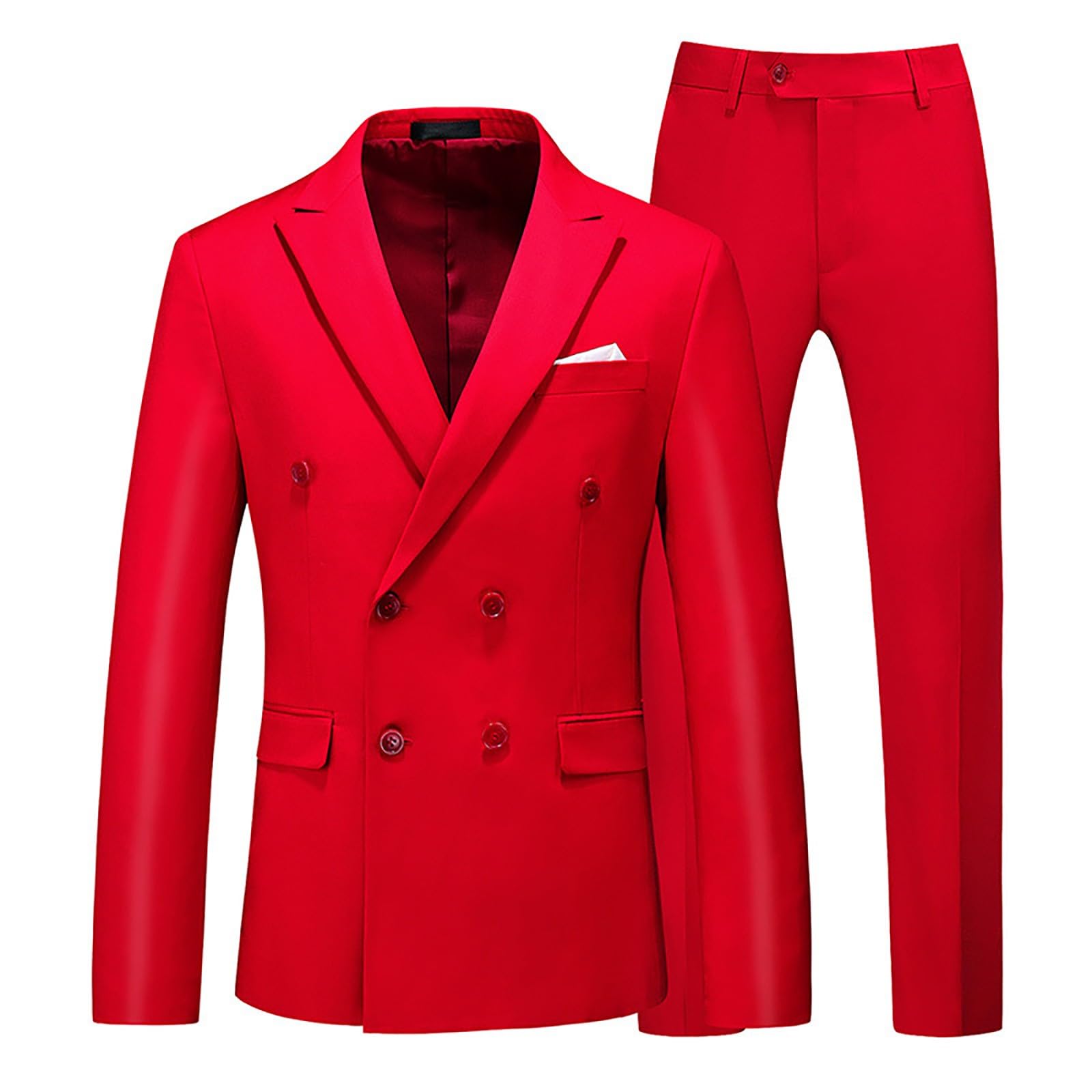 MJGkhiy Vestito Uomo Elegante Completo Slim Fit Blazer E Pantaloni Abiti Da Cerimonia Formale Uniforme Abito Da Sposa Bottoni Abiti Da Lavoro Smoking 2 Pezzi Wedding Dinner Tuxedo Festa Suit