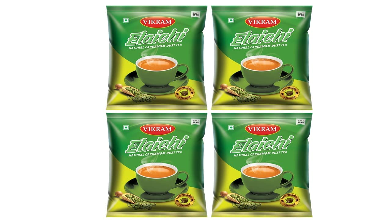 VIKRAM Elaichi Tea | Enriched With 100% Natural Ground Cardamom (Elaichi) | Refreshing & Aroma Of Real Elaichi | No Added Essence (250G, Pack Of 4) - 1Kg, Assam (B08G53V59T) Amazon Price History, Amazon Price Tracker
